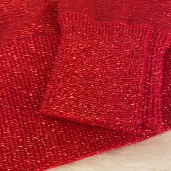 Crewcuts J. Crew kids red metallic size 12 new sweater NWOT - Picture 4 of 7